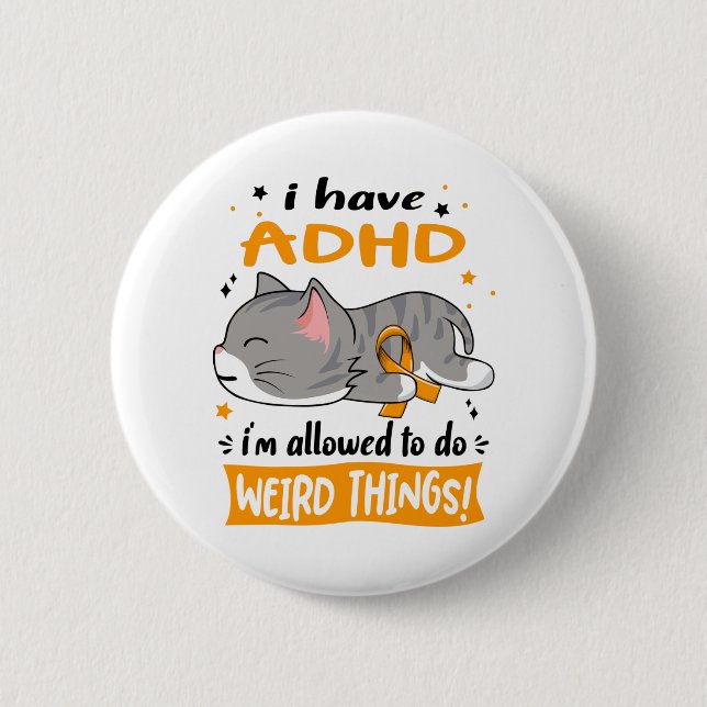 ADHD Awareness Support ADHD Gifts 6 Cm Round Badge (Front)