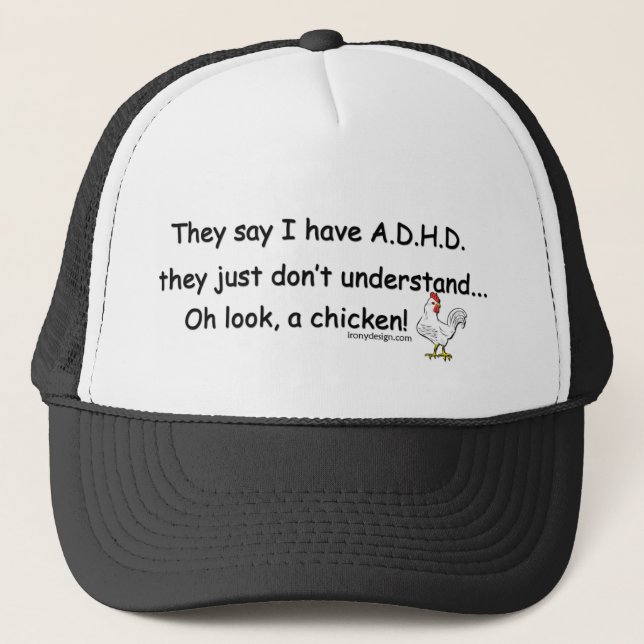 ADHD Chicken Humour Trucker Hat (Front)