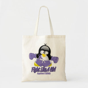 ADHD Fighting Penguin Tote Bag