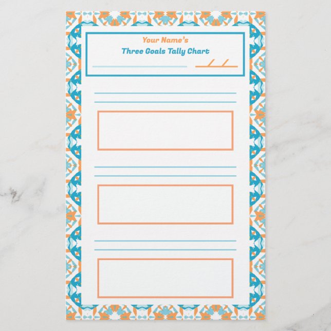 ADHD Girl’s Goal Habit Tracker Tally Chart Fridge Stationery (Front)