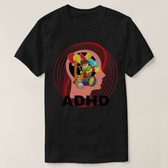 ADHD IS AWESOMESAD CHILD AWARENESS ADHD T-Shirt (Design Front)