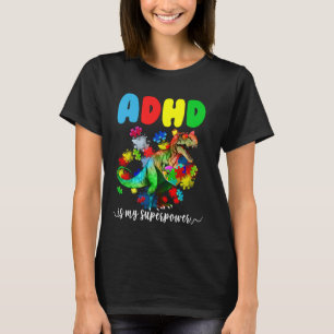 ADHD Is My Superpower Dinosaur Puzzle For Kids And T-Shirt