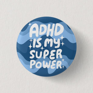 ADHD is my Superpower Fun Bubble Letters Colorful 3 Cm Round Badge