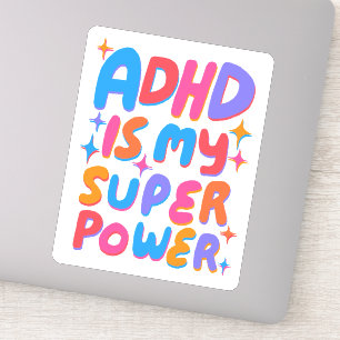 ADHD IS MY SUPERPOWER Fun Colorful Bubble Letters 