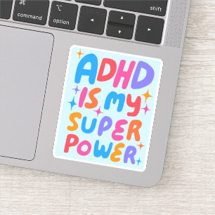 ADHD IS MY SUPERPOWER Fun Colourful Bubble Letters