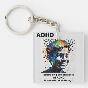 ADHD Living The Brilliance of ADHD Sticker Key Ring