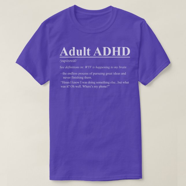 adhd meaning tee mental health awareness tee neuro (Design Front)