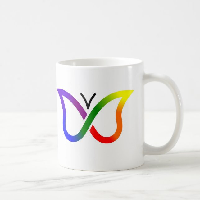ADHD Neurodiversity Butterfly Mug (white) (Right)