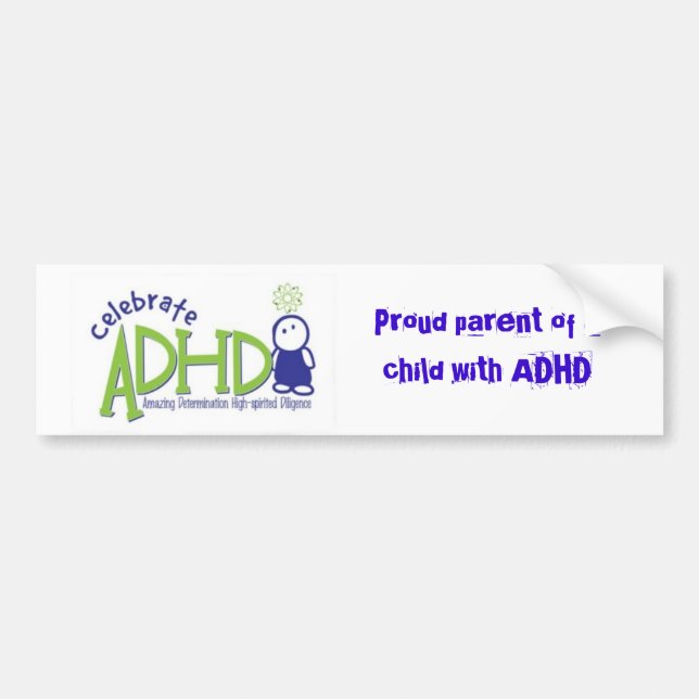 adhd, Proud parent of a child with ADHD Bumper Sticker (Front)