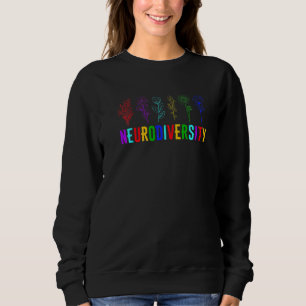 Adhd Rainbow Flower Autistic Neurodiversity Autism Sweatshirt