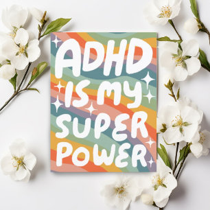 ADHD Super Power Fun Bubble Letters CUSTOM  Postcard
