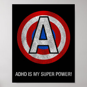 Adhd Super Power Motivational Self Esteem &amp; Aw Poster
