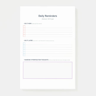 ADHD Task Management Post-it Notes