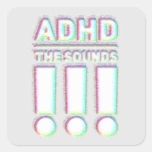 ADHD the sounds!! Pastel Colours Square Sticker