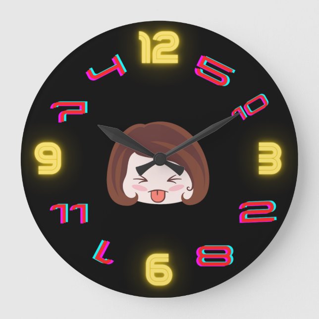 ADHD Wall Clock - Brown Hair Pale (Front)