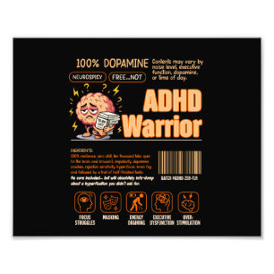 ADHD Warrior Barcode Neurodiversity ADHD Autism Do Photo Print