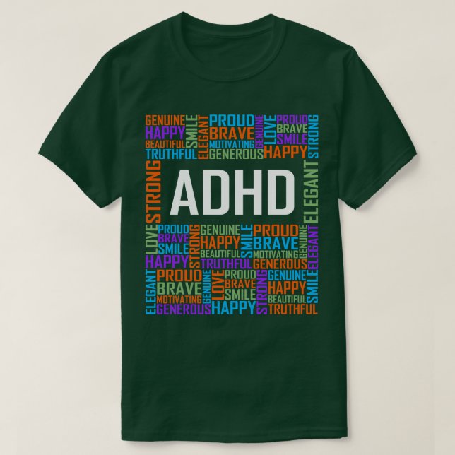 ADHD Words T-Shirt (Design Front)