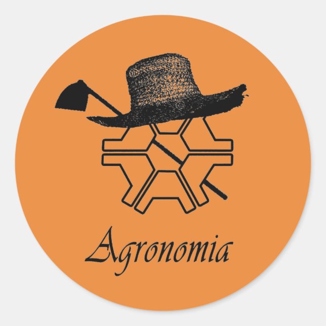 Adhesive Agronomy Classic Round Sticker (Front)