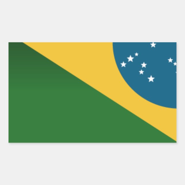 Adhesive Brazil Series - Flag Rectangular Sticker (Front)