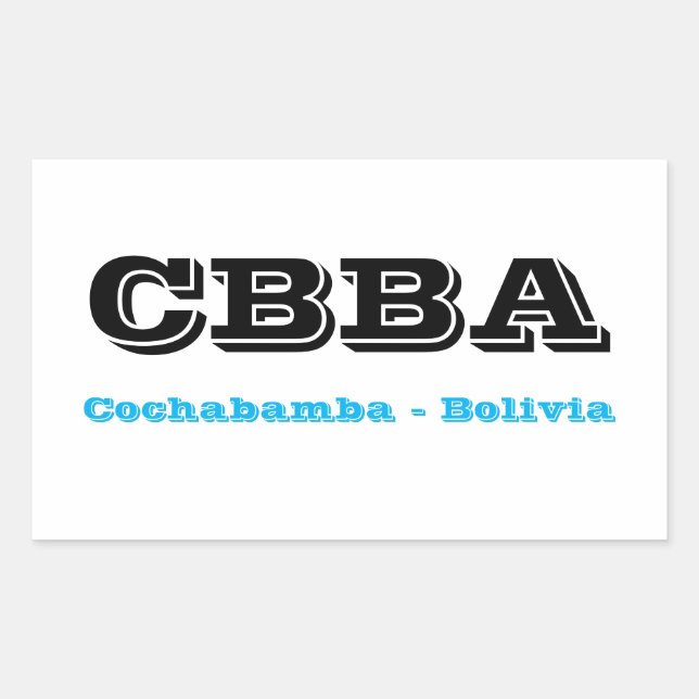 Adhesive CBBA Cochabamba Bolivia Rectangular Sticker (Front)