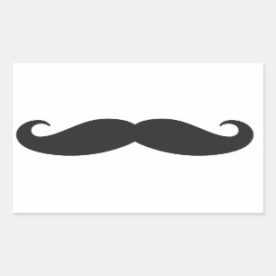 Adhesive Mustache Rectangular Sticker