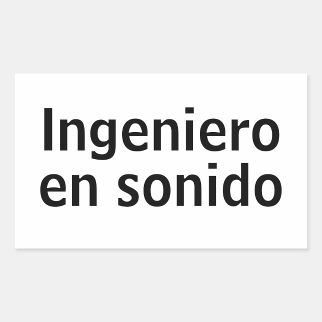 Adhesive ningenier en sonido rectangular sticker (Front)