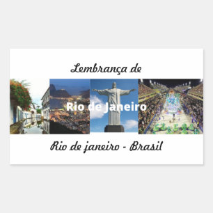 Adhesive reminder of Rio de Janeiro Rectangular Sticker