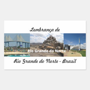 Adhesive reminder of Rio Grando do Norte Brasil Rectangular Sticker