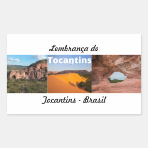 Adhesive reminder of Tocantins Brasil Rectangular Sticker