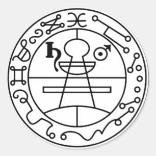 Adhesive Stamp of Salomão Goétia Classic Round Sticker