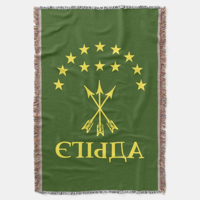 Adiga Flag Design For Circassian Cherkess - Adiga Throw Blanket (Front Vertical)