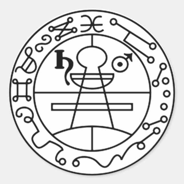 Adiivo Selo de Salomão Goétia Classic Round Sticker (Front)