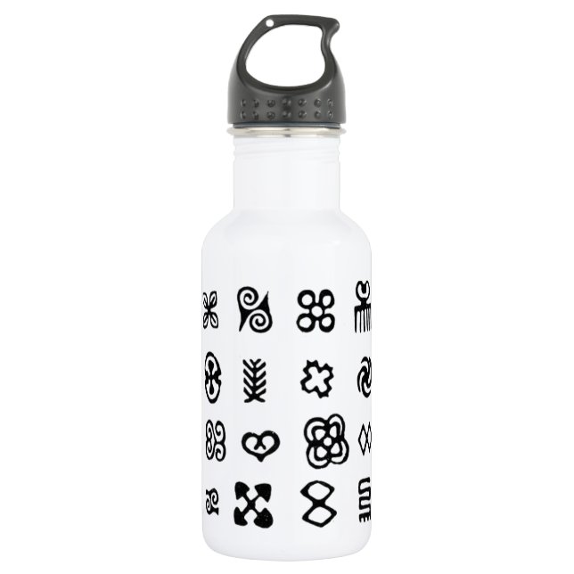 Adinkra African Symbols 532 Ml Water Bottle (Front)