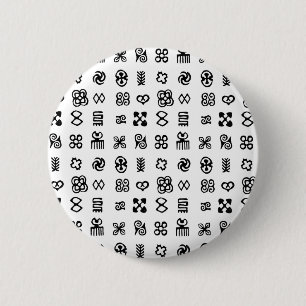 Adinkra African Symbols 6 Cm Round Badge