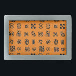 Adinkra African Symbols Belt Buckle<br><div class="desc">African Adinkra Symbols. By Robert Sutherland Rattray,  1927. Black and orange pattern.
Custom belt buckles. Gift idea.</div>
