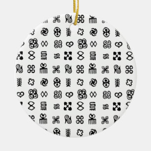 Adinkra African Symbols Ceramic Ornament