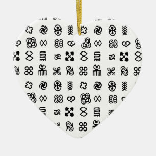 Adinkra African Symbols Ceramic Tree Decoration