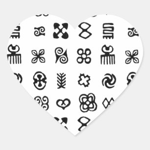 Adinkra African Symbols Heart Sticker