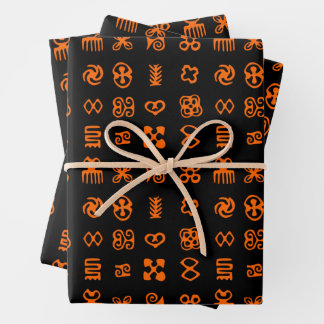 Adinkra African Symbols Wrapping Paper Sheet