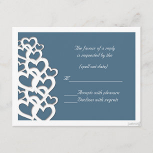 adinkra akoma (heart) agate blue rsvp card