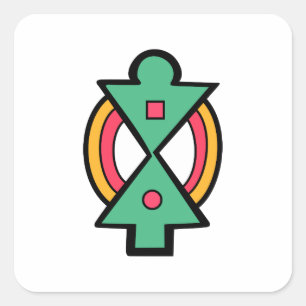 ADINKRA COOPERATION SQUARE STICKER