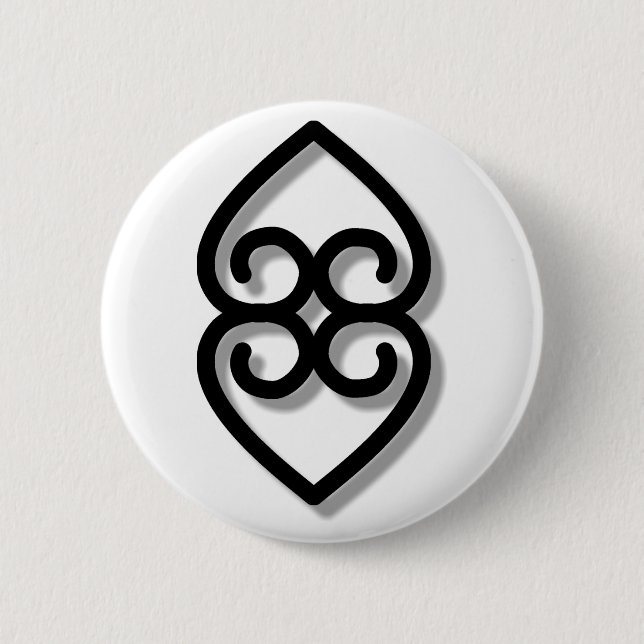 Adinkra - earth-BW 6 Cm Round Badge (Front)