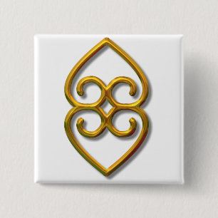 Adinkra-earth-gold 15 Cm Square Badge