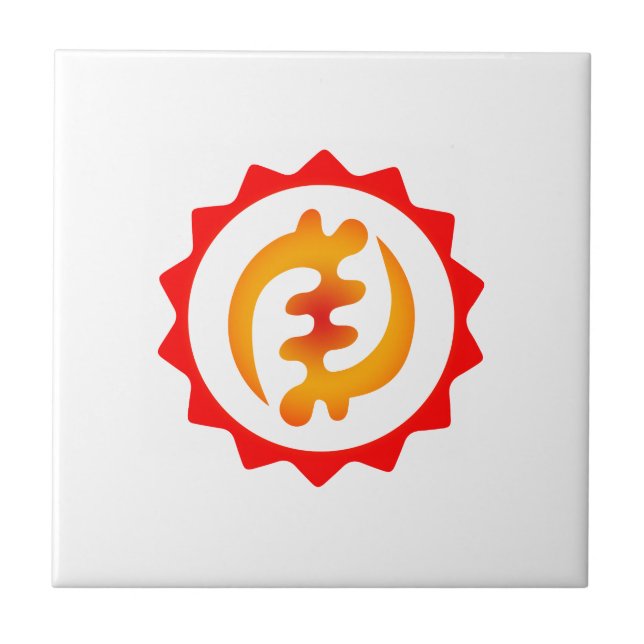 Adinkra God Is King Nyame ohene Symbol Gift Idea Ceramic Tile (Front)