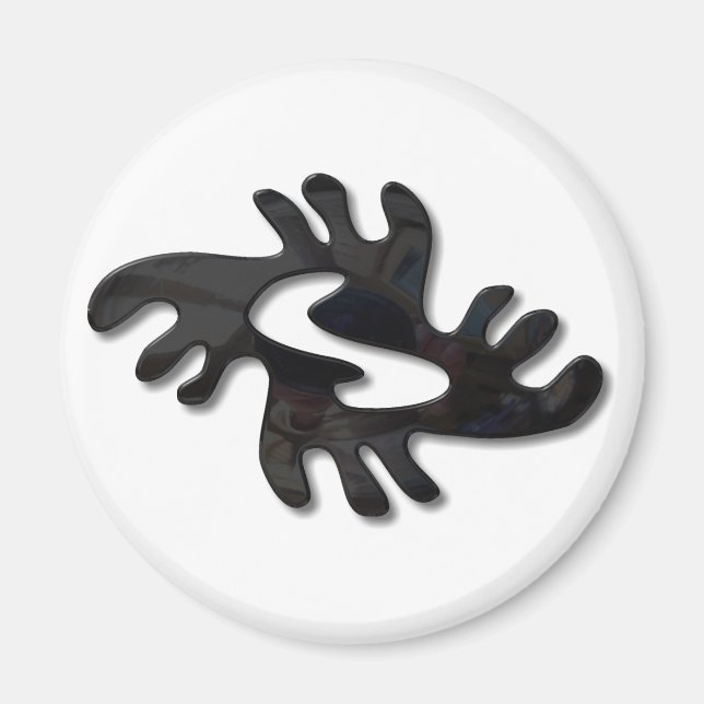 Adinkra-peace-shiny black magnet (Front)