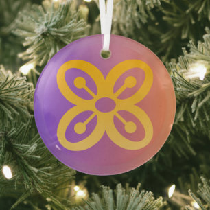 Adinkra Symbol (Abundance) Glass Tree Decoration
