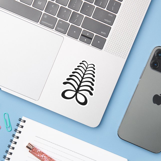 Adinkra Symbol (Endurance) Vinyl Sticker (Laptop w/ iPhone)