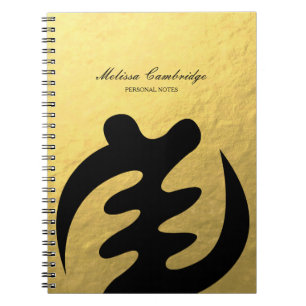 Adinkra Symbol of For God Faux Gold Foil Notebook
