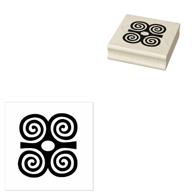 Adinkra Symbol Rubber Stamp - Srength and Humility (Stamped)