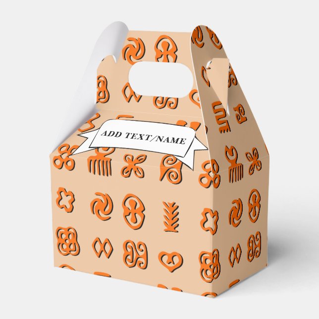 Adinkra Symbols Of West Africa Custom Name Favour Box (Front Side)